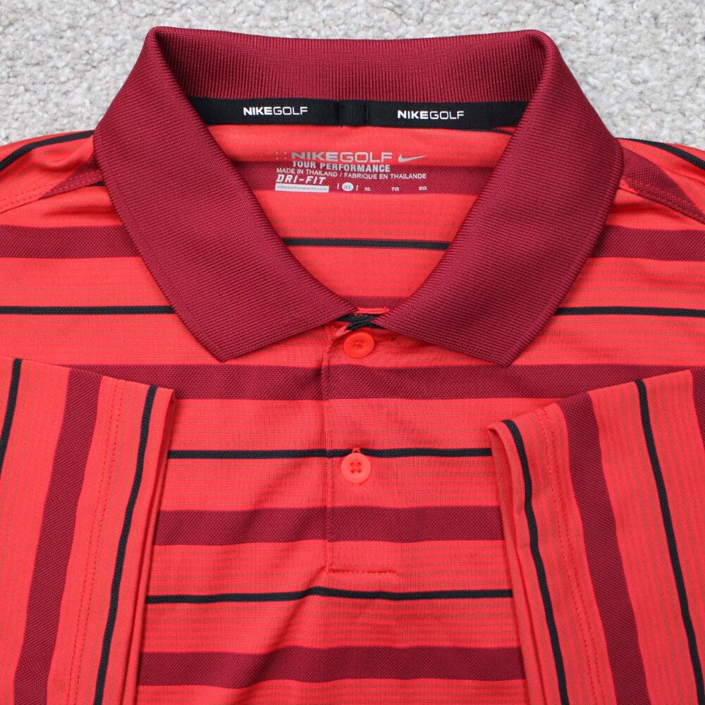 Nike Golf Polo Shirt Mens XL Red Tour Performance Dri-Fit Short Sleeve‎ Pullover